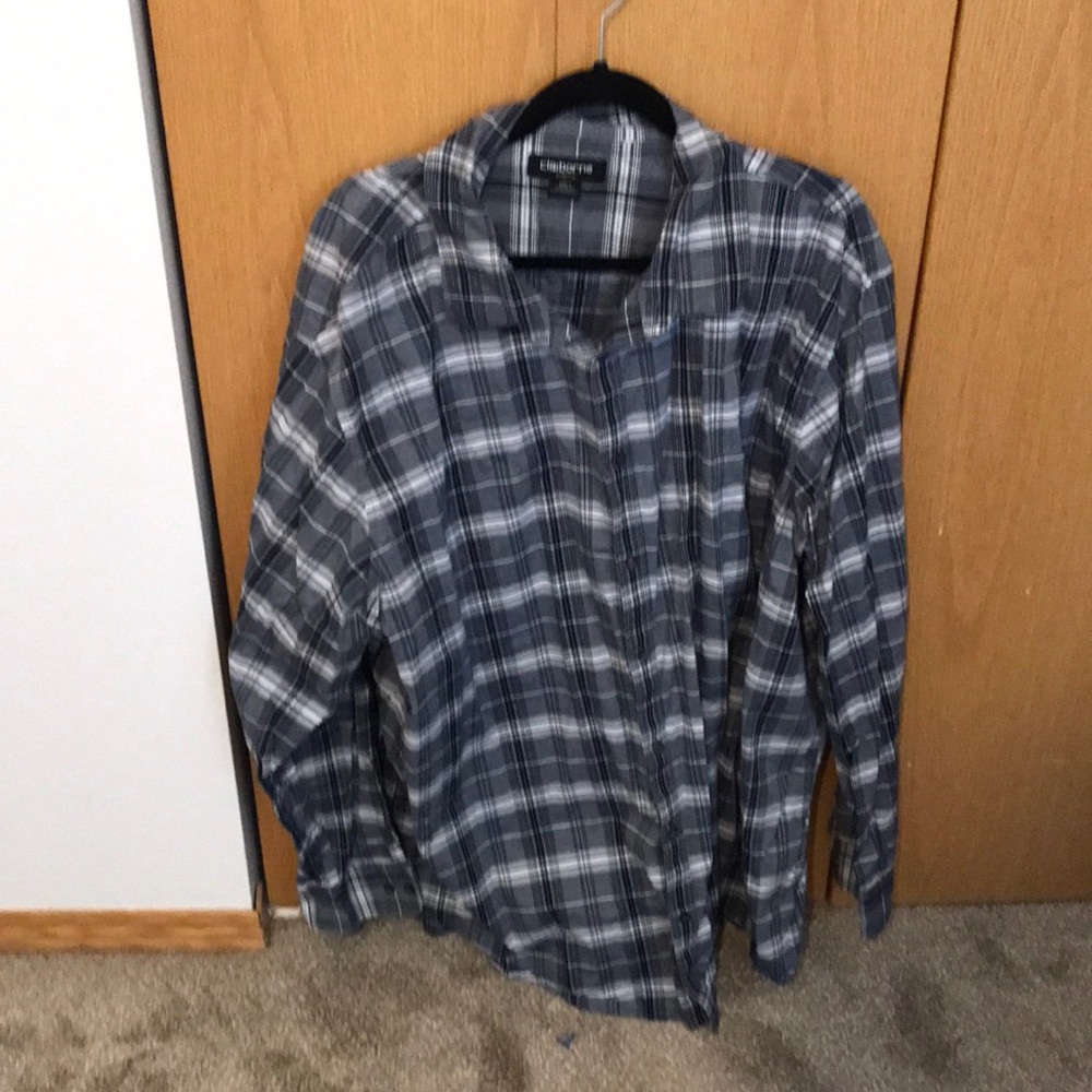 Mens plus size button up long sleeve shirt